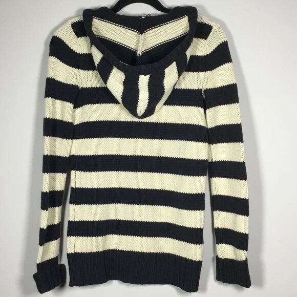 Bcbgirls Minimalist Preppy Striped Casual Autumn Fall Knit Slouchy Hoodie M - Picture 4 of 7